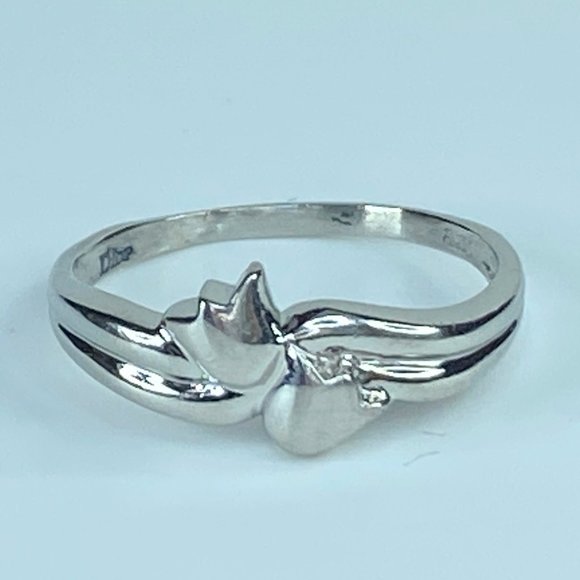 DIOR Platinum Tulip flowers ring 3.7gm s7.25 JR8038